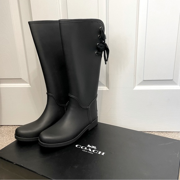 coach tristee rain boots size 9